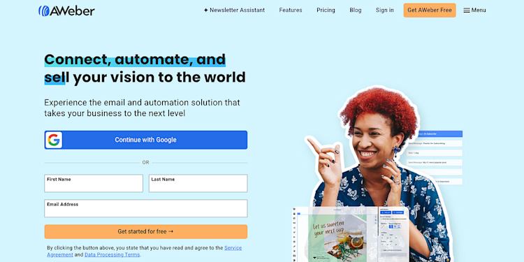 AWeber home page