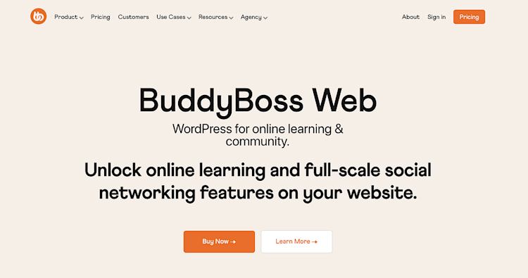 BuddyBoss homepage