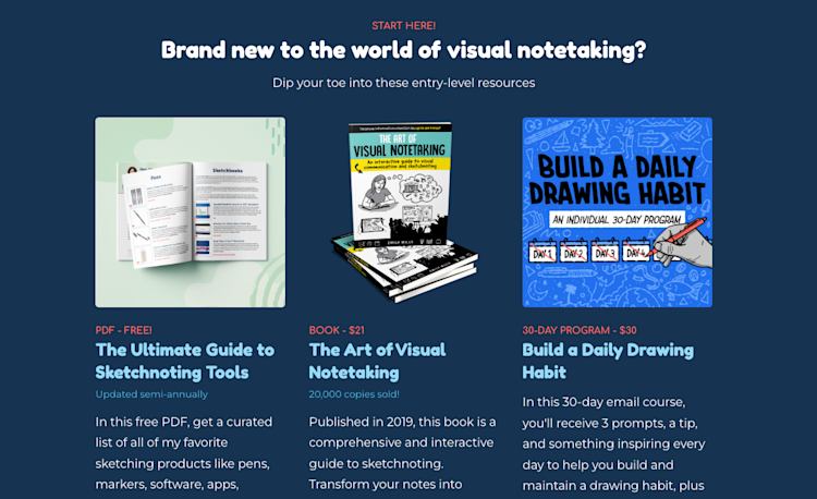 Emily Mills sketchnote digital products
