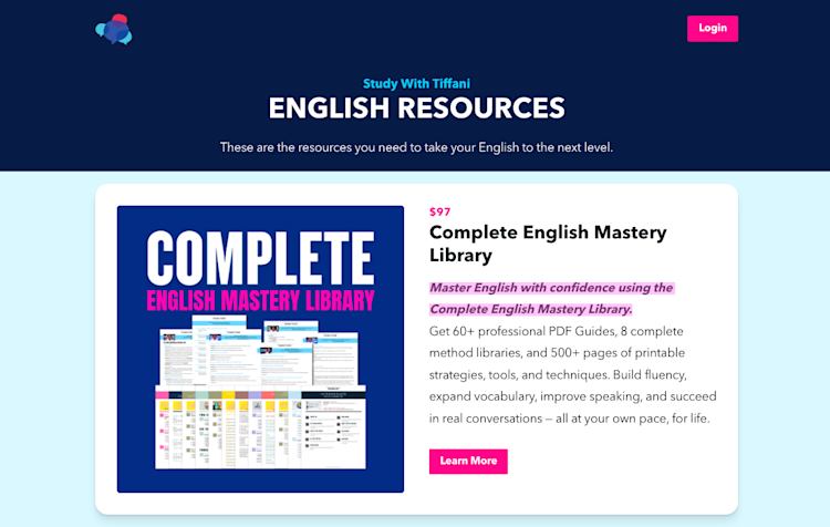 English with Tiffani Master Library