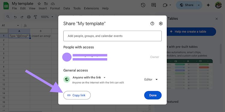 Google share copy link