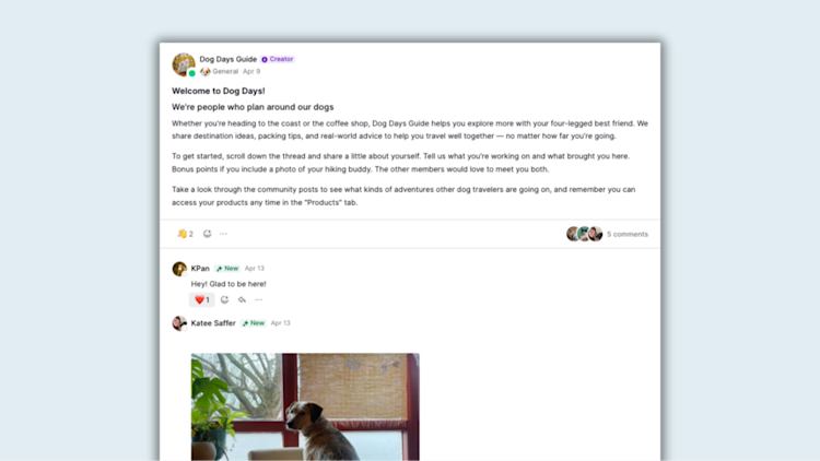 Dog Days introduction space in community