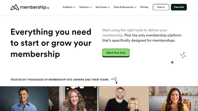 Membership.io homepage