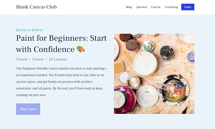 painting sales page