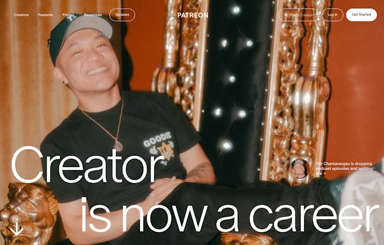 Patreon homepage