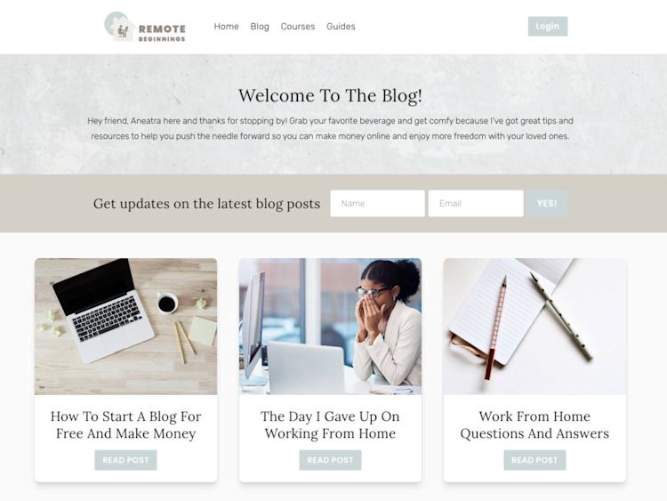 Remote Beginnings Podia Blog