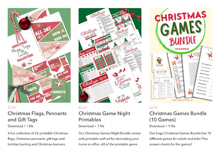 Single Girls DIY Christmas games printables