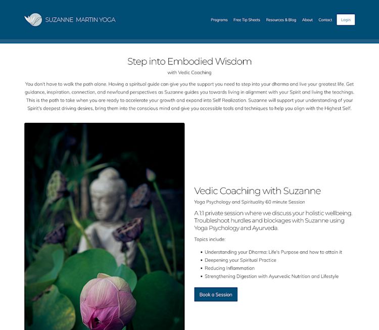 Suzanne Martin Yoga Vedic coaching